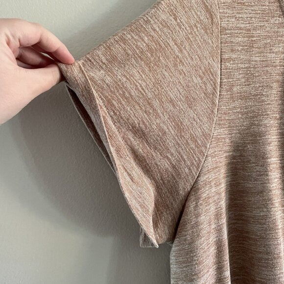 LIVI Lane Bryant Women 22/24 Tan Heather Short Sleeve Side Tie Tunic T-Shirt - Picture 5 of 10